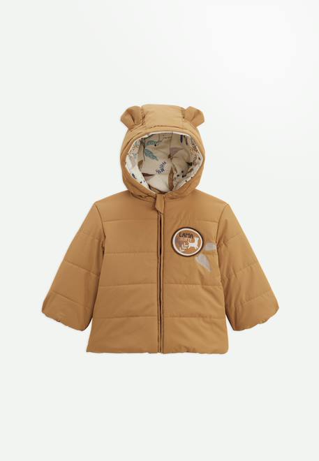 Doudoune bébé intérieur polaire avec capuche lamascotte Camel 1 - vertbaudet enfant 