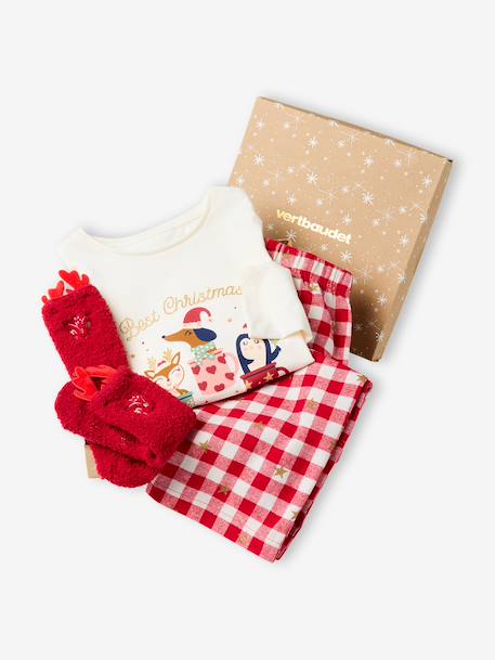 Coffret pyjama fille avec chaussettes écru 1 - vertbaudet enfant 