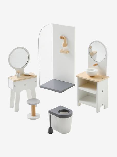 Mobilier de salle de bain pour poupée mannequin en bois FSC® blanc 1 - vertbaudet enfant 
