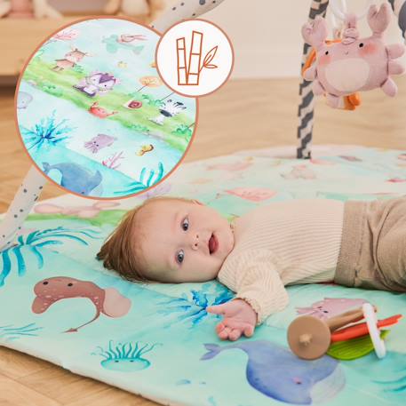 Tapis d’éveil bébé 2en1 anika avec fonction parc et jouets interactifs Multicolor 2 - vertbaudet enfant 