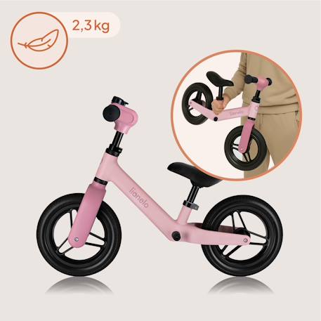 Draisienne toni légère dès 18 mois avec guidon et selle réglables Beige sand+Black orange+Green sage+Pink rose 22 - vertbaudet enfant 