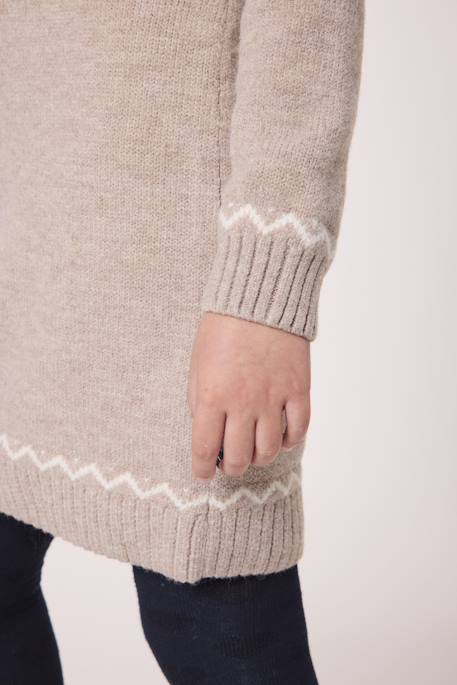 Robe manches longues fille Taupe chine 4 - vertbaudet enfant 