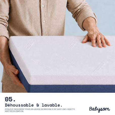 Matelas bébé - Babysom coolmax - aspect respirant et absorbant - déhoussable - certifié oeko-tex Bleu 6 - vertbaudet enfant 