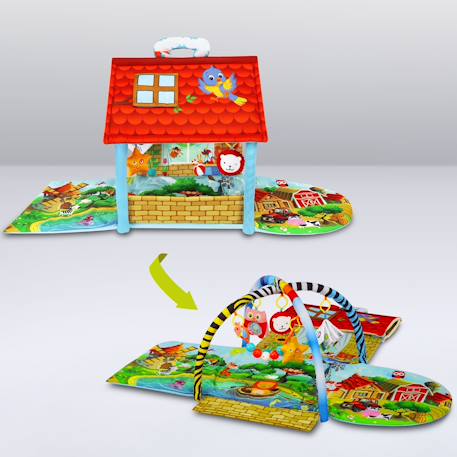 Tapis d’éveil bébé 2en1 agnes 137 x 138 cm avec arches et maisonnette Multicolor 4 - vertbaudet enfant 