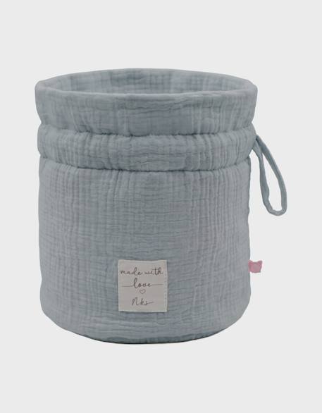 Panier de rangement nomade coton bio Bleu 1 - vertbaudet enfant 
