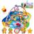 Tapis d’éveil bébé 2en1 anika avec fonction parc et jouets interactifs Blue/yellow 1 - vertbaudet enfant 