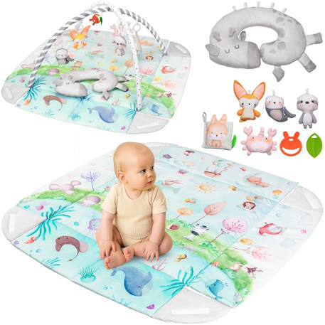 Tapis d’éveil bébé 2en1 anika avec fonction parc et jouets interactifs Multicolor 1 - vertbaudet enfant 