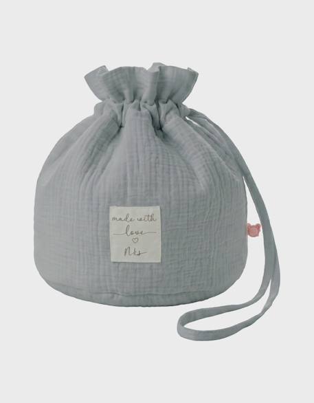 Panier de rangement nomade coton bio Bleu 3 - vertbaudet enfant 