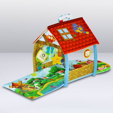 Tapis d’éveil bébé 2en1 agnes 137 x 138 cm avec arches et maisonnette Multicolor 2 - vertbaudet enfant 