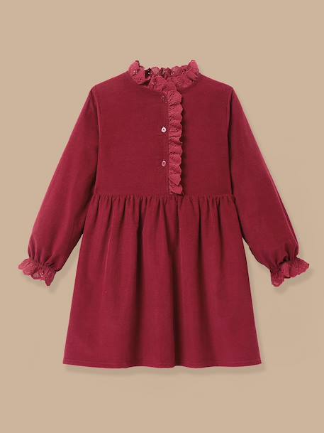 Robe fille en velours Cerise+Kaki+Marine 1 - vertbaudet enfant 