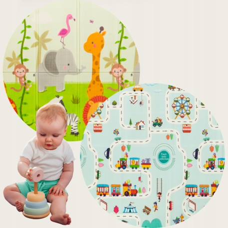 Tapis d’éveil Zora double face 180 x 200 cm avec isolation du sol Beige 4 - vertbaudet enfant 