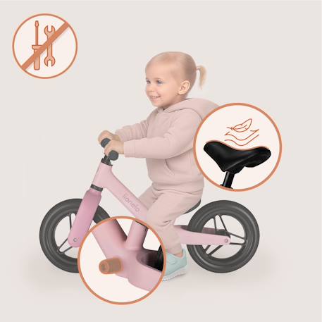 Draisienne toni légère dès 18 mois avec guidon et selle réglables Beige sand+Black orange+Green sage+Pink rose 24 - vertbaudet enfant 