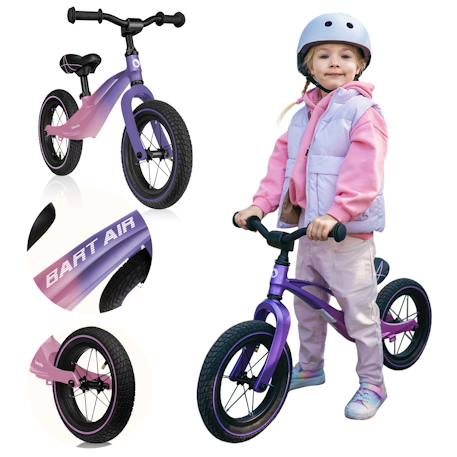 Draisienne bart air légère jusqu’à 30 kg avec guidon et selle réglables Black+Green forest+Pink violet 13 - vertbaudet enfant 