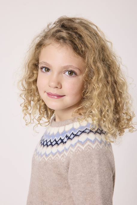 Robe manches longues fille Taupe chine 2 - vertbaudet enfant 