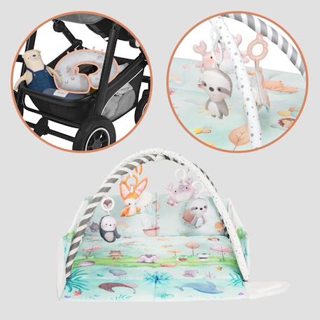 Tapis d’éveil bébé 2en1 anika avec fonction parc et jouets interactifs Multicolor 6 - vertbaudet enfant 