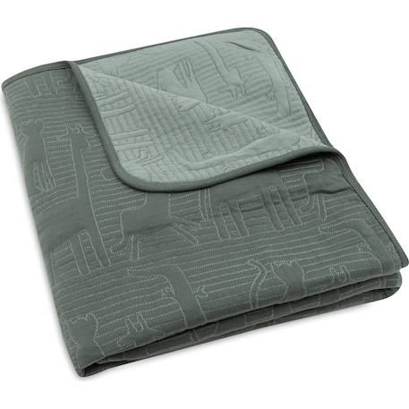 Couverture en coton jungle jambo ash green-laurel (100 x 150 cm) Vert 1 - vertbaudet enfant 