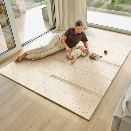 Tapis d’éveil Zora double face 180 x 200 cm avec isolation du sol Beige 2 - vertbaudet enfant 