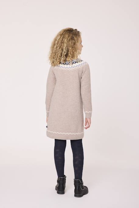 Robe manches longues fille Taupe chine 3 - vertbaudet enfant 