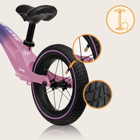 Draisienne bart air légère jusqu’à 30 kg avec guidon et selle réglables Black+Green forest+Pink violet 17 - vertbaudet enfant 
