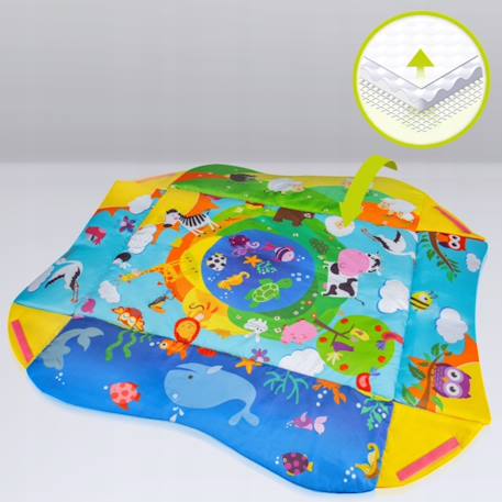Tapis d’éveil bébé 2en1 anika avec fonction parc et jouets interactifs Blue/yellow 3 - vertbaudet enfant 