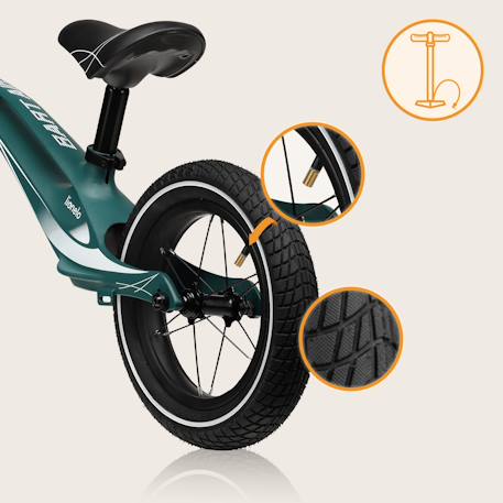 Draisienne bart air légère jusqu’à 30 kg avec guidon et selle réglables Black+Green forest+Pink violet 11 - vertbaudet enfant 