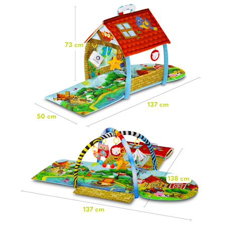 Tapis d’éveil bébé 2en1 agnes 137 x 138 cm avec arches et maisonnette Multicolor 6 - vertbaudet enfant 