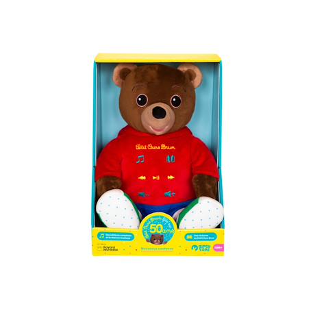 Peluche interactive petit ours brun, chansons, comptines, conteuse d'histoires - 28 cm Noir 4 - vertbaudet enfant 