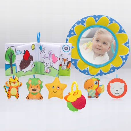 Tapis d’éveil bébé 2en1 anika avec fonction parc et jouets interactifs Blue/yellow 5 - vertbaudet enfant 