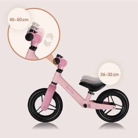 Draisienne toni légère dès 18 mois avec guidon et selle réglables Beige sand+Black orange+Green sage+Pink rose 23 - vertbaudet enfant 