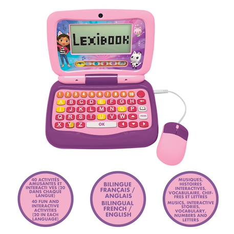 Mon premier ordinateur éducatif gabby et la maison magique (en/fr) ROSE 2 - vertbaudet enfant 