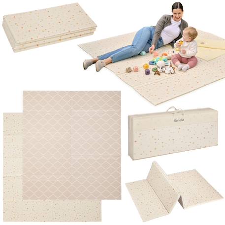 Tapis d’éveil Zora double face 180 x 200 cm avec isolation du sol Beige 1 - vertbaudet enfant 