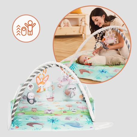 Tapis d’éveil bébé 2en1 anika avec fonction parc et jouets interactifs Multicolor 3 - vertbaudet enfant 