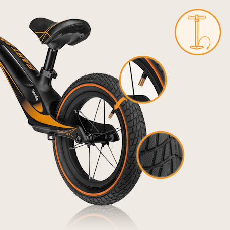 Draisienne bart air légère jusqu’à 30 kg avec guidon et selle réglables Black+Green forest+Pink violet 5 - vertbaudet enfant 