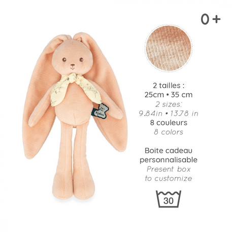 Peluche lapin lapinoo pêche 25 cm Pêche 5 - vertbaudet enfant 
