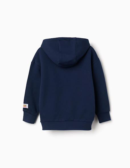 Sweat en coton peigné avec capuche et imprimé sonic Bleu foncé 2 - vertbaudet enfant 