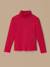 Sous-pull col montant fille - coton biologique Ecru+Rhubarbe 3 - vertbaudet enfant 