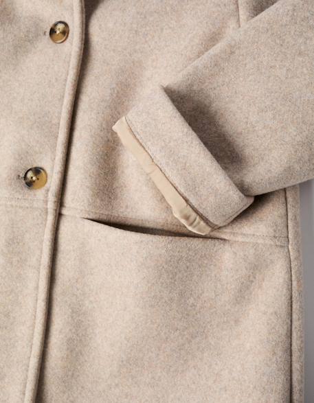Manteau à effet laine avec doublure b&s Beige clair 4 - vertbaudet enfant 