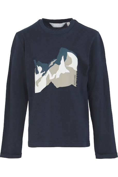 T-shirt enfant manches longues coton wenbie iii Bleu marine 1 - vertbaudet enfant 