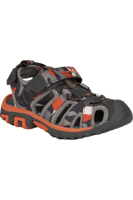 Sandales à bout fermé enfant motif camouflage jaime Gris / orange+Gris / orange camouflage 7 - vertbaudet enfant 
