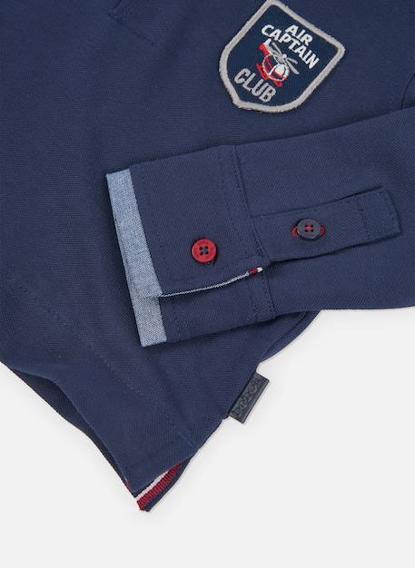 Polo garçon avec écusson air captain club Bleu 4 - vertbaudet enfant 