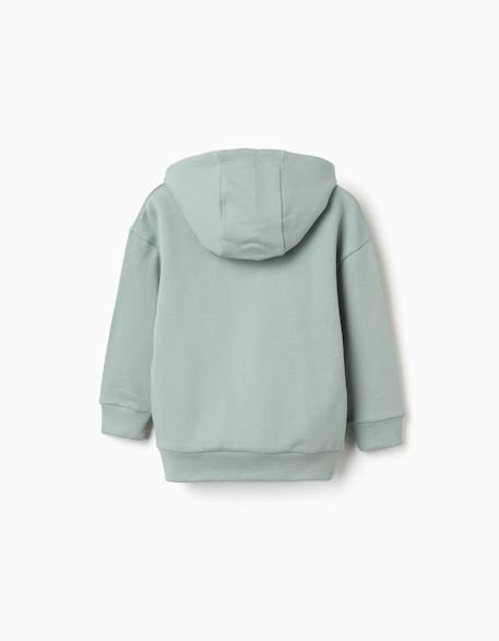 Sweat en coton peigné avec capuche et imprimé minecraft Vert 2 - vertbaudet enfant 