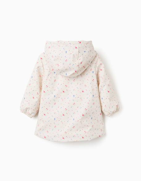 Parka à capuche avec doublure en sherpa et fleurs Blanc 2 - vertbaudet enfant 