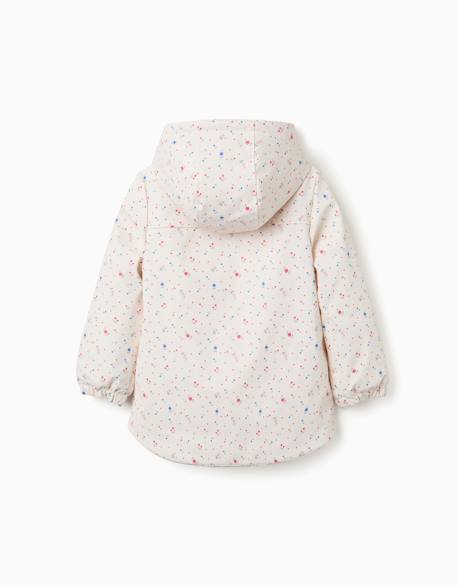 Parka à capuche avec doublure en sherpa et fleurs Blanc 2 - vertbaudet enfant 