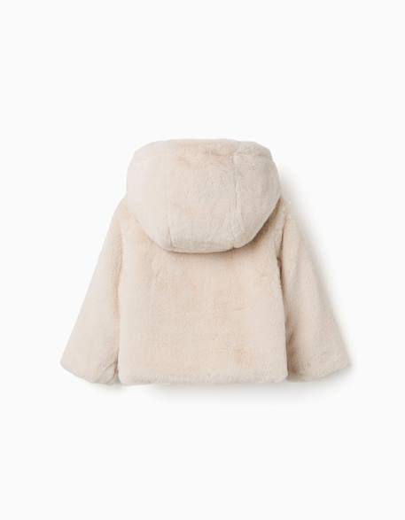 Veste en peluche douce synthétique avec capuche et poches Blanc 2 - vertbaudet enfant 