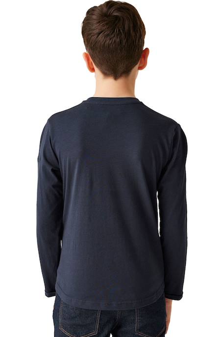 T-shirt enfant manches longues coton wenbie iii Bleu marine 3 - vertbaudet enfant 