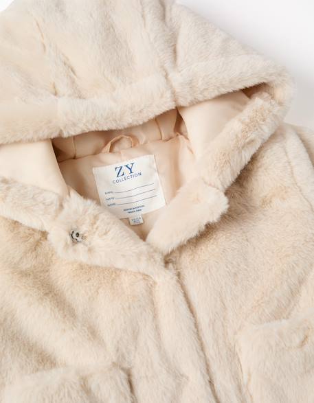 Veste en peluche douce synthétique avec capuche et poches Blanc 3 - vertbaudet enfant 