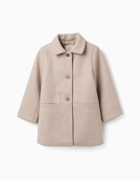 Manteau à effet laine avec doublure b&s Beige clair 1 - vertbaudet enfant 