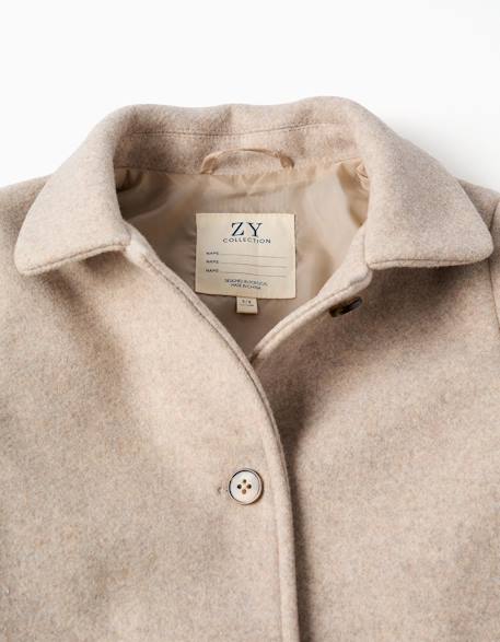 Manteau à effet laine avec doublure b&s Beige clair 3 - vertbaudet enfant 