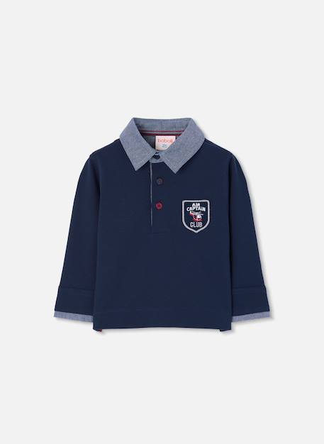 Polo garçon avec écusson air captain club Bleu 1 - vertbaudet enfant 