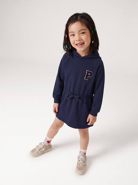 Robe courte à capuche fille gris chiné+marine+vert 7 - vertbaudet enfant 